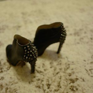 BCBG black spike studded booties